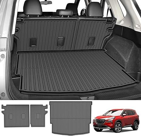 Cargo Mat Combo Set for Nissan Rogue 2021-2025 (Not for Rogue Sport) All Weather Trunk Liner and Seat Back Protectors Upgrade Cargo Accessories