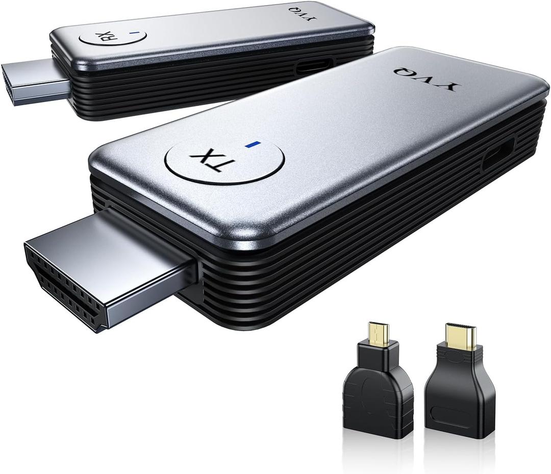 2025 Upgraded Wireless HDMI Transmitter and Receiver 328FT/100M, 4K Decode 1080P Output, 2.4G/5G Plug&Play Portable HDMI Wireless for Streaming Video and Audio to Monitor from Laptop/TV Box