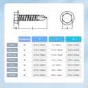 (185PCS)#8x1 Self Drilling Screws, 410 Stainless Steel Hex Washer Head Sheet Metal Screws Self Tapping Screw for Metal, Wood & Tough Materials TEK Screw, Rust-Resistant Fasteners