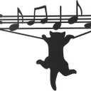 Otoolling Cat Playing Music Wall Decor Metal Black Cat Wall Art Hanging Signs Home Decor for Living Room Bedroom Bathroom Office Cats Lover Gifts(Classic,10.04 x 13.78 in)