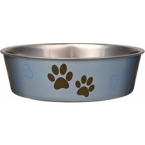 Loving Pets Bella Dog Bowls- Stainless Steel Dog & Cat Bowls - Spill Proof Dog Food Bowl, Cat Bowl, Puppy Essentials & Pet Supplies Great for Home & Travel (X-Large 65-100lbs, Blueberry)