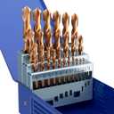 Metric 25Pcs M35 Cobalt Drill Bit Set, 1.0mm-13.0mm HSS Cobalt Jobber Drill Bits for Hardened Metals, Stainless Steel, Cast Iron and Wooden Plastics, with Metal Index Storage Box