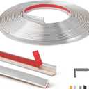 Art3d 20ft Outside Vinyl Corner Trim Peel and Stick for Tile and Wall Edges, Furniture Decoration Glittery Silver