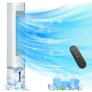 BEBEGINE Windowless Portable Air Conditioner Ac Units with Remote, Evaporative humidifier Air Tower Cooling Fan, Small Indoor Outdoor Oscillating Swamp Cooler 7H Timer,Large White