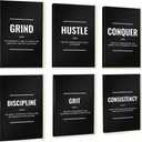 Throwback Traits Motivational Wall Art Set of 6 Canvas Prints with Inspirational Quotes, Eco-Friendly & Framed, Gallery-Wrapped Posters for Living Room, Bedroom & Office Dcor, Ready to Hang 11x17