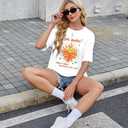 Country Music Shirts for Women Vintage Concert Shirt New Album Tshirt Music Lovers Gifts Tee Oversized Short Sleeve Tops (White, XL)