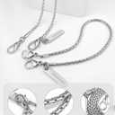 MOUTAKEY Metal Cell Phone Chain Set Detachable iPhone Chain Strap Fits All Phones Crossbody Phone Lanyard*1 Phone Wrist Strap*1 with 2 Tether Tabs iPhone Wristlet For Women Travel Shopping Camping