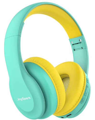 JoySpark Kids Bluetooth Headphones, Lightweight Wireless Headphones for Kids, 85/94dB Volume Limited, 60 Hours Playtime, Bluetooth 5.3, OverEar Toddler Headsets with Builtin MicGreen