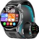 Blood Pressure Smart Watch with Air Pump and Air Cuff, 1.56'' AMOLED Bluetooth Call Fitness Tracker, 24/7 Heart Rate Monitor Blood Oxygen Temperature Sleep Tracker for Android/iOS