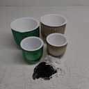 Maxcheck 4 Pcs Self Watering Hanging Planters Indoor Gift 6.5'' 4.5'' Hanging Flower Pots Baskets Outdoor Self Watering Plant with 3hooks Drainage Holes for Home(Emerald,Grey)