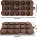 2 x Fewo 5 Pack Flower Chocolate Molds Set - BPA Free & Non-stick Silicone Tray for Hard Candy Gummy Keto Fat Bomb Jello Ice Cube Small Soap (16 Shapes, Rose, Daisy, Sakura, Sunflower, Tulip, Etc)