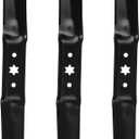 (3) 54 inch High Lift Mower Blade for Cub Cadet MTD 942-05056 942-05056A XT1 XT2 ZT1 ZT2 RZT-L54 KW/KH T8400 TB2454 54inch 742-05056A 742-05056A Troy-Bilt Mustang 54 XP Super Bronco 54" Deck, Black