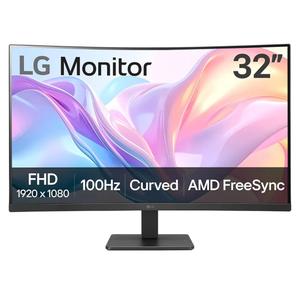 LG 32MR50C-B Curved Monitor 32-Inch FHD 100Hz AMD FreeSync OnScreen Control Dynamic Action Sync Black Stabilizer Tilt Stand (HDMI) - Black