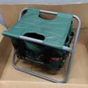 Folding Gardening Stool with Detachable Storage Tote Bag, Multifunctional Gardening Tools Set Organizer for Fishing and Camping,Portable Garden Chair Seat for Adults (Green Flower)