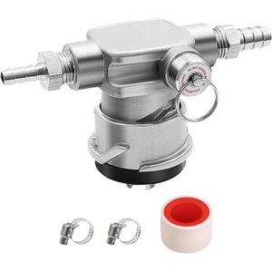 Low Profile S Type Keg Coupler, All 304 Stainless Steel S Type Keg Tap Space Saving Twist-Activated Homebrew European Keg Coupler with Safety Pressure Relief Valve Connection Tape Hose Clamp