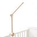 Baby Crib Mobile Arm - Wooden Baby Mobile Crib Holder Height Adjustable for Hanging Baby Crib Attachment for Nursery Decor (Arched Base Arm)
