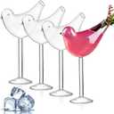 4 Pack Bird Cocktail Glasses, 160ml/5.4 Oz Bird Shaped Martini Glass, Clear Fancy Drinking Glasses, Unique Wine Glasses for champagne, Mixed Drinks, Party, Wedding and Home decor