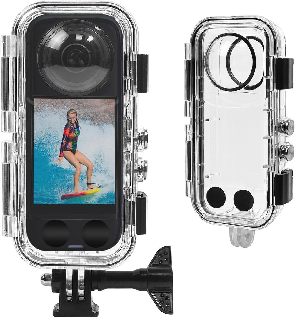 OKFUN Waterproof Case for Insta 360X3,40M/131FT Protective Underwater Dive Housing PC Shell Photography Shell with Bracket for Insta 360 x3 Action Camera Accessory Kits