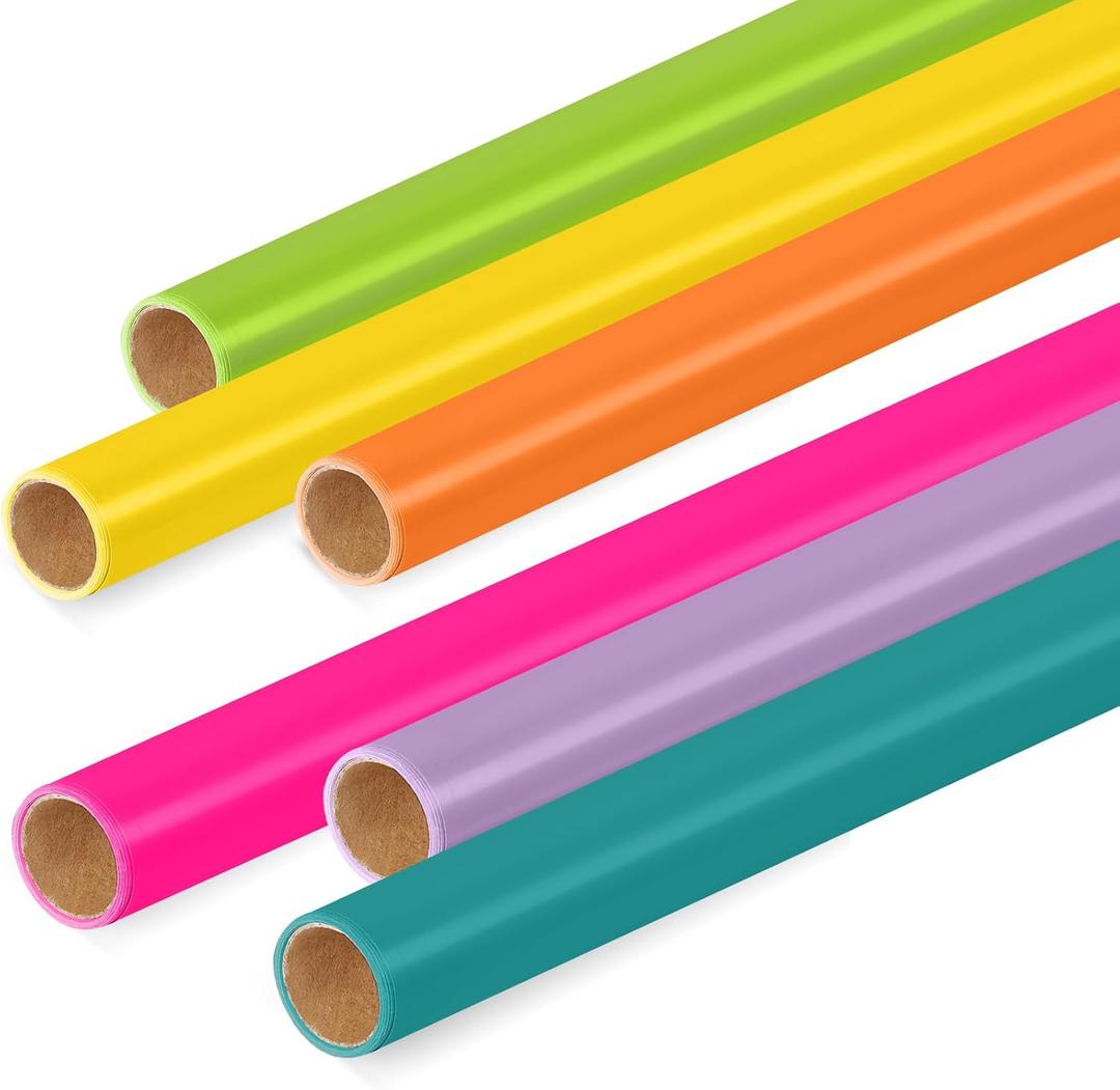 Skyygemm 6 Rolls Bulletin Board Paper Rolls,4 x 24 ft,Neon