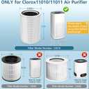 12010 Replacement Filter Compatible with Clorox 11010 & 11011 HEPA Air Purifier, Large Rooms up to 1,500 Sq Ft, 3-in-1 HEPA Filter (12010), 1 Pack