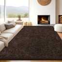 8x10 Brown Area Rugs for Living Room, Large Fluffy Shag Rug for Bedroom Nursery, Ultra Soft Comfy, Big Fuzzy Shaggy Plush Carpet for Kids Boys Girls Teen Indoor Home Decor, Upgrade Non-Slip