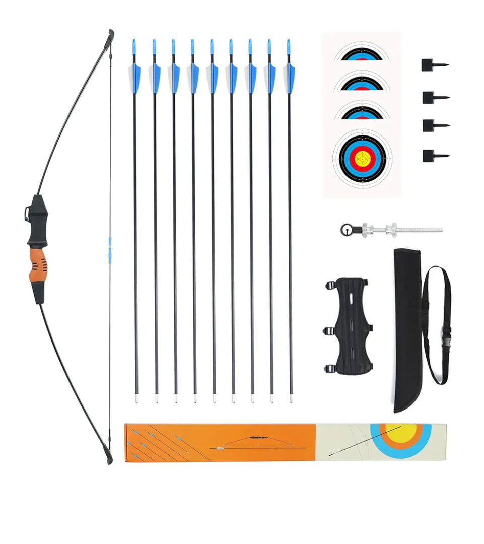 40" Youth Bow and Arrow Set for Kids 8-12 & Teens - Ambidextrous Recurve Archery Gear with Safety Arrows - Toys for Ages 8-13, Backyard Games Gift for Beginner Archers