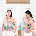 AUYEAZGO Baby Carrier for Newborn to Toddler, Woven Fabric, Jacquard Weave 100% Cotton, Compact, Adjustable and Ergonomics Infant Carrier with Lumbar Support, 7-44 pounds, Houndstooth