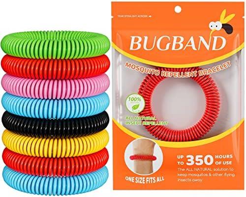 BUGBAND 8  Pack Mosquito Bracelets, Mosquito Bracelets Outdoor for Adults and Kids, Individually Wrapped DEET-Free Waterproof Bands BUGBAND 8  Pack Mosquito Bracelets, Mosquito Bracelets Outdoor for Adults and Kids, Individually Wrapped DEET-Free Waterproof Bands