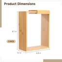 3 Pcs Wooden Cereal Storage Boxes, 8.7 x 6.8 x 3.1 in Dry Food Dispenser with Slide Lid, Visible Window, Wood Food Storage Container for Kitchen, Pantry Organization