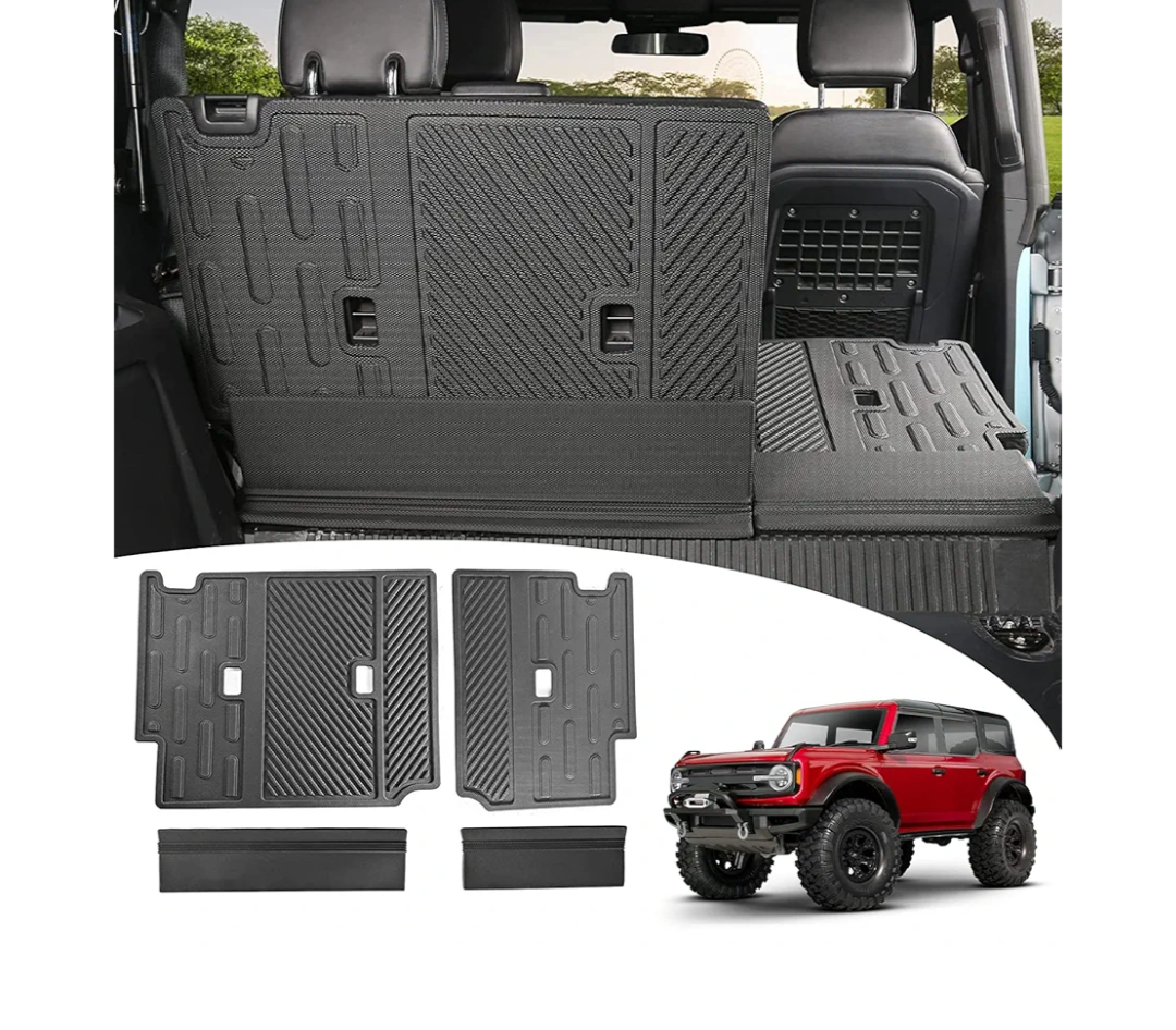 Mabett Rear Seat Back Cover Backrest Protector for Ford Bronco Accessories 2025 2021-2024 with Dog Seat Liner fit Bronco 4-Door 4 Pieces-with Folding Lip (NOT for 2-Door or Bronco Sport)
