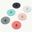 SIAMESE Colorful Adhesive Hooks, 4 Pcs Decorative Wall Hooks, Damage Free Cute Sticky Hook for Home, Office, Bathroom, Decorative Hook for Shower, Keys, Hats, Bags (Elegant Almond)