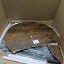 Round Bar Table, Counter Height Pub Table, Bar Height Cocktail Table, Versatile Use, for Dining Room, Kitchen, Bar, Pub, Cafe, Rustic Brown and Black BT10BR