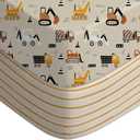 Yoofoss Baby Crib Sheets for Boys Girls, Fitted Crib Sheet 2 Pack for Standard Crib and Toddler Mattress, Super Soft Microfiber Baby Sheet 28x52x8in(Brown+Stripe)