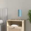 Yarra-Decor Bedside Lamp with USB Port - Touch Control Table Lamp for Bedroom 3 Way Dimmable Nightstand Lamp with Round Denim Fabric Shade for Living Room, Dorm, Home Office (LED Bulb Included)