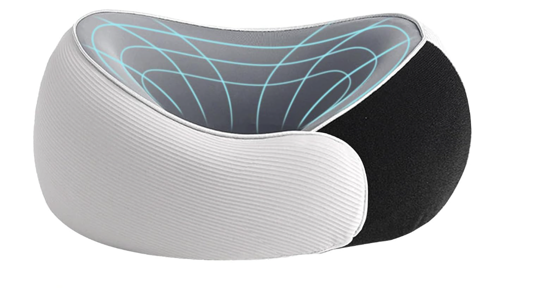 Purroch Advanced Memory Foam Neck Travel Pillow, Neck Pillow Airplane Designed for The Comfort of Travel & Office, Travel Pillow for Plane, Car, Home, Work, Grey 