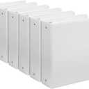 2-inch 3-Ring-Binders with Pockets, Durable 2'' View-Binder Fits US Letter Size 8.5'' x 11'' Paper - White Presentation Binders for Office/Home/Back to School Use, Pack of 6 (2-inch)