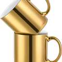 22oz large Coffee Mugs gold Ceramic Mugs set of 2 Ceramic Cups for Coffee, Tea, Cocoa (22oz) (2 Count (Pack of 1))