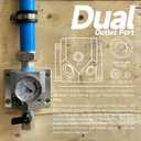 Compressed Air Piping System with 3/4 Inch ID x 200 feet 5-Way Multi-Outlet Aluminum Manifolds with individual Pressure Gauge HDPE Tubing Shop Air Line Kit, Air Compressor Line Kit | 200 PSI | 9120G