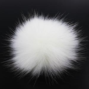 6pcs DIY Knitting Hats Accessories-Faux Fake Fur Pom Pom Ball with Press Button (Pure White)