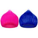 Geyoga 2 Pcs Unisex Funny Wig Hairy Costume Funky Hairband Crazy Wig Hair for Halloween Costume Party (Royal Blue,Rose Red)