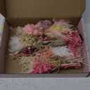 10 Pack Dried Flower Bouquets Pink Series Natural Dry Flowers Combination with Stem Boho Wedding Decor Artificial Floral Embossing Flower Bundles for Craft Vase, Table Centerpieces, Proposal Bouquet