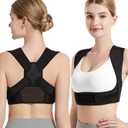 Posture Corrector for Back Support: Adjustable Shoulder Posture Brace for Men and Women (Small/Medium) (Black)