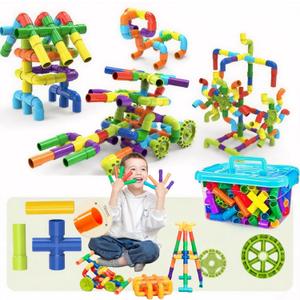 Pipe Building Blocks for Kids 3,4,5,6,7,8 |300Pc STEM Construction Toys with Storage Box |Ideal Birthday&Holiday Gift, Educational&Creative STEAM Present for Boys & Girls (Large Size)