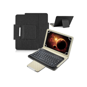 DETUOSI Universal 8.0 inch Android Tablet Case with Keyboard, Removable Wireless Bluetooth Keyboard + PU Leather Folio Book Cover + Stand, Travel Portable Sleeve for iOS/Android/Windows System Tablet