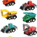Fajiabao Construction Toy Cars for Toddlers 1-3 Boy Toys Mini Pull Back Cars Small Truck Sensory Bin Bulk & Goodie Bag Stuffers Party Favors for Kids 3-5 (Color Random)