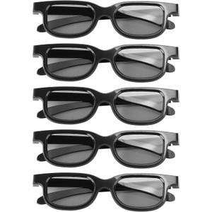 SUPVOX 5 Pcs 3D Glasses: Circular Polarized Non-Flashing Passive 3D Glasses - Frosting Plastic Polishing Black Frame, Ultra-Light - No Nose Pressure Viewing Glasses for Home and Cinema SUPVOX 5 Pcs 3D Glasses: Circular Polarized Non-Flashing Passive 3D Glasses - Frosting Plastic Polishing Black Frame, Ultra-Light - No Nose Pressure Viewing Glasses for Home and Cinema
