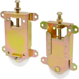 Sliding Mirror Closet Door Rollers Replacement Hardware Fits Contractors Part #W8020C Wardrobe Doors Wheels, 2-1/2" Vertical H.C., 1-1/2" Nylon Concaved Ball Bearing Wheel, 2 Pack