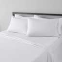 Amazon Basics Lightweight Super Soft, Comfortable Easy Care Microfiber 4 Piece Bed Sheet Set with 14-Inch Deep Pockets, Queen, Gray Crosshatch, Printed