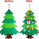 CCINEE Christmas Felt Tree, 3.5ft DIY Felt Xmas Tree with LED Lights 40pcs Detachable Ornaments for Kids Gifts Christmas Wall Door Hanging Decorations