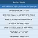 Replacement for Yuanhua YH-LV170T,YH-LV170T~W~2 Light Ext. Submersible Pump